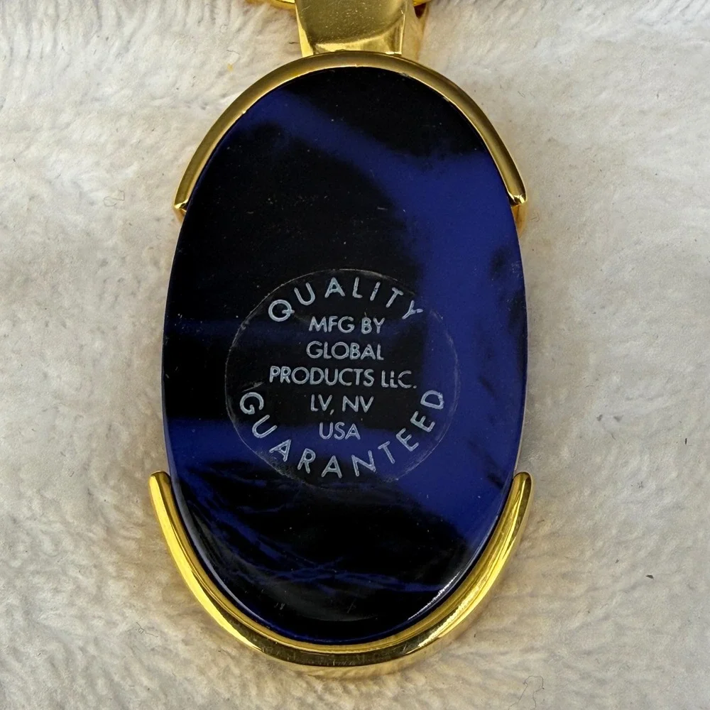 Vintage Bally's Las Vegas Keychain Blue Gold Tone Casino Souvenir READ